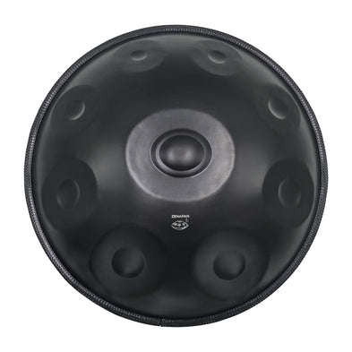 Handpan 9 note noir - Re mineur, frequence 432hz, frequence 440hz, hang drum, jouer handpan, handpan drum, handpan instrument, handpan store, ZenaPan